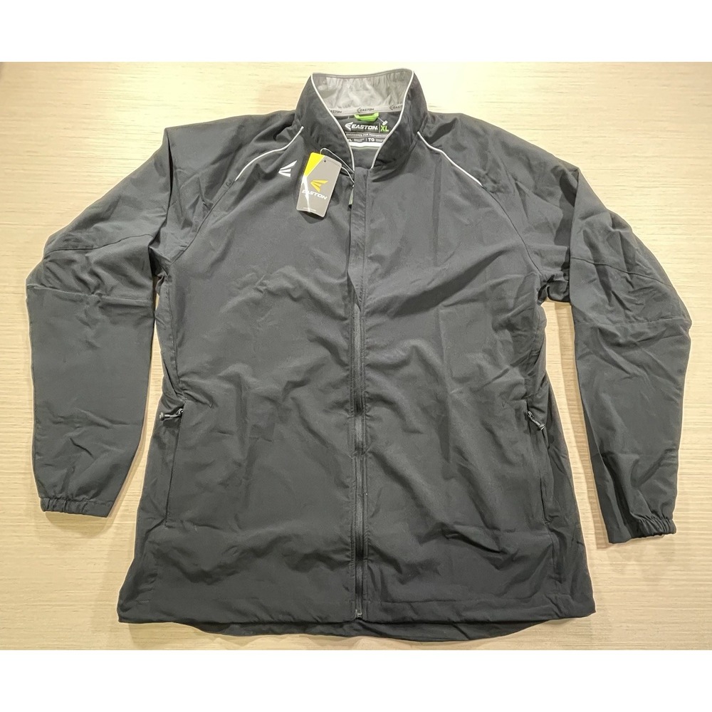 NWT Easton M10 Stretch Woven Full Zip Adult Jacket Golf Track Black Size XL